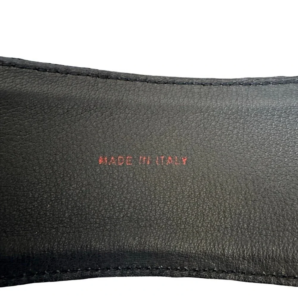 Vintage Valentino Night Black Beaded Fabric Leather Waist Belt xs 80s